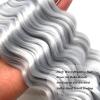 UPruyo Boho Curly Wavy Braiding Hair Ocean Deep Wave Crochet Hair Braids 24 Inch 2 Packs Havana Curls Silver Grey Braiding Hair Pre Stretched Synthetic Hair Extensions Braids for Black Women view 4