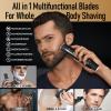 Akunbem Groin & Body Hair Trimmer for Men Bikini Trimmer Women Electric Ball Pubic Shaver IPX7 Waterproof Wet & Dry Use Versatile Shaver for Temple Groin Nose Ear Hairs Beard (Black) view 3