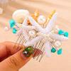 Asooll Starfish Hair Comb Silver Shell Hair Accessories Pearl Boho Bridal Hair Pieces for Women view 1