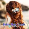 Asooll Starfish Hair Comb Silver Shell Hair Accessories Pearl Boho Bridal Hair Pieces for Women view 4