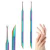 2Pcs Cuticle Remover, Pre-treatment Dual Ended Cuticle Pusher with Loop, Portable Professional Stainless Steel Nail Tool for Salon & Home Use view 2