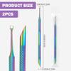 2Pcs Cuticle Remover, Pre-treatment Dual Ended Cuticle Pusher with Loop, Portable Professional Stainless Steel Nail Tool for Salon & Home Use view 3