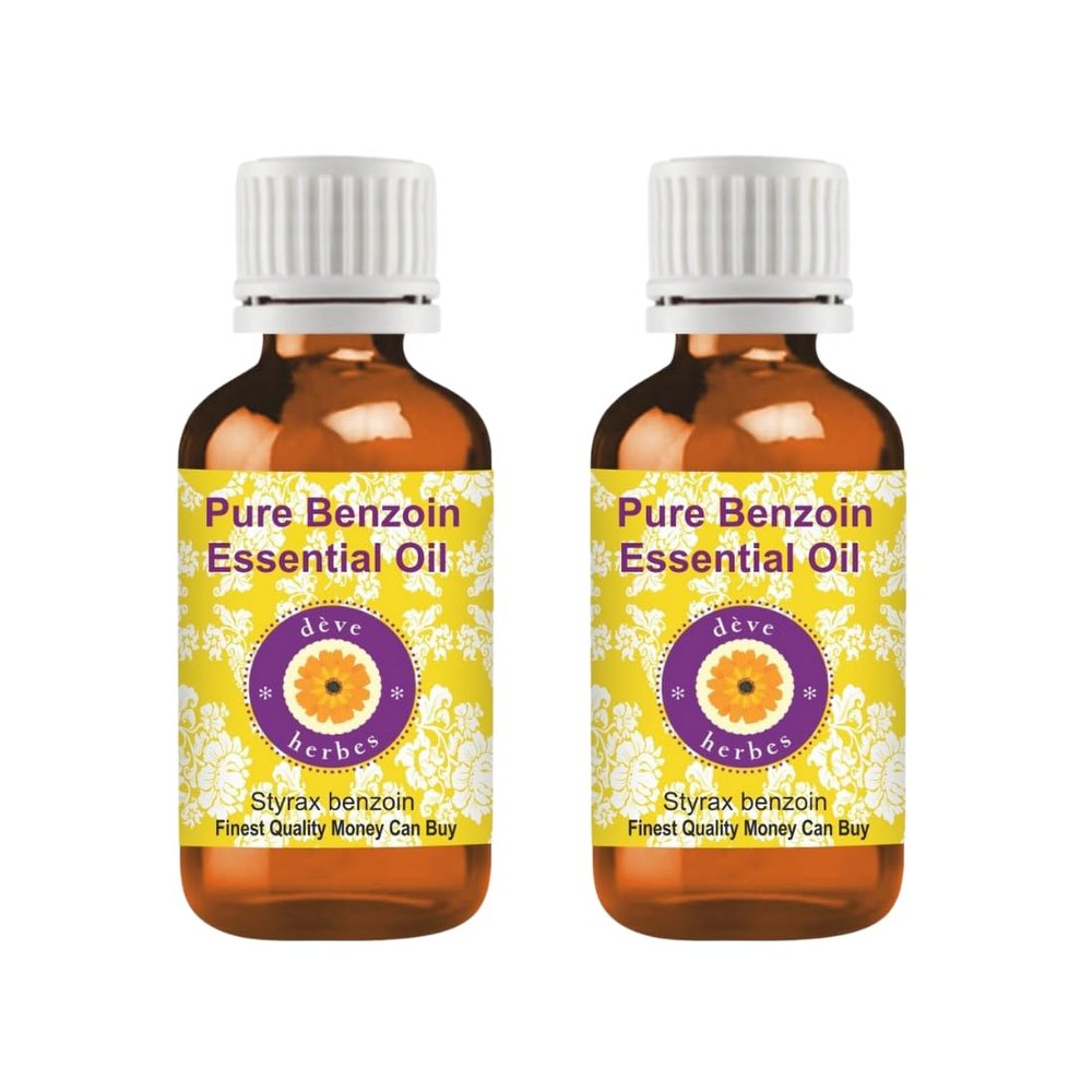 dve herbes Benzoin Essential Oil (Styrax Benzoin) Pure | Viscous Texture | Rich Aroma | Unisex | All Skin Types | for External Use Only | Natural Extract | Steam Distilled 50ml X 2 (3.38 oz)