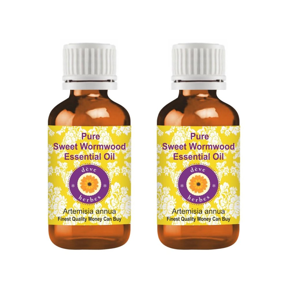 dve herbes Sweet Wormwood Essential Oil (Artemisia annua) Pure | Non-Sticky | Non-Greasy | Lightweight | Men & Women | All Skin Types | Steam Distilled 10ml X 2 (0.67 oz)
