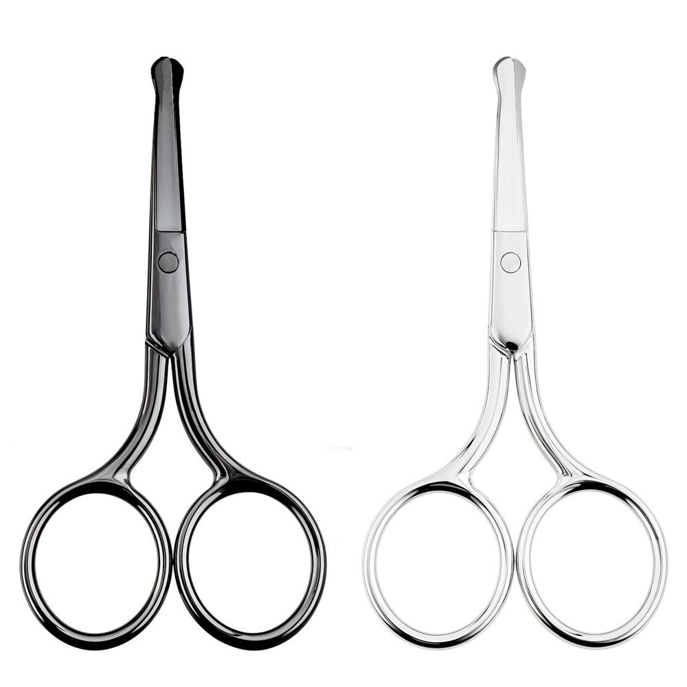 2 Pcs Eyebrow Scissors Nose Hair Trimmer for Men Professional Stainless Steel Small Shears Nose Hair Scissors Small Scissor Mustache Scissor for Hairs Eyelash Noses Eyebrow Ear Hairs Trimming Mustache
