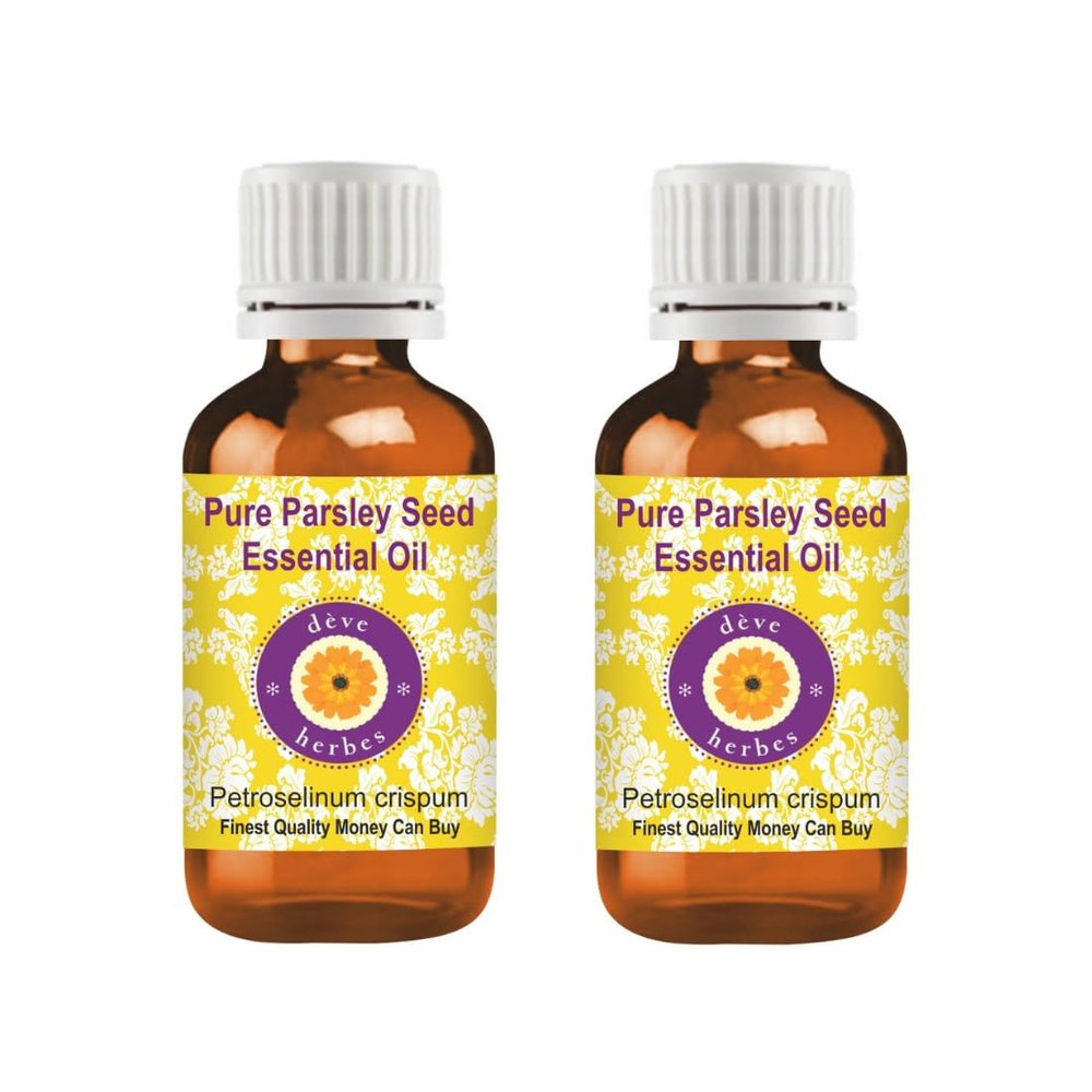 dve herbes Parsley Seed Essential Oil (Petroselinum crispum) Pure | Non-Sticky | Non-Greasy | Lightweight | Men & Women | All Skin Types | Steam Distilled 30ml X 2 (2 oz)