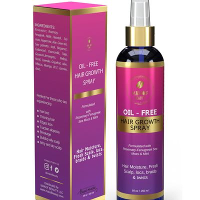 Hair Growth Tonic Spray with Rosemary, Mint and Sea Moss, Scalp Treatment, Provide intense Hydration and Moisture. Speed Hair Growth Process and Soothe Scalp 5 oz