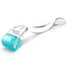 Derma Roller, Microneedling Roller with 200 Real Individual Titanium Needles, Professional Microneedle Roller for Men and Women Home Use - Aqua Blue view 2