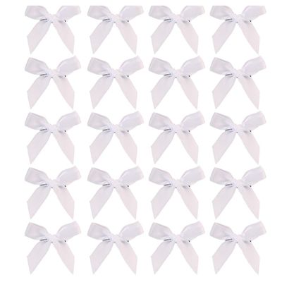 100 PCS Bow Hair Clips,1.57 Inch Small Hair Bow Clip for Crafts, Clothing Embellishment, Embroidery, DIY Decoration, Applique Arts, Stage, Concert, Christmas, Ballet Style (White)