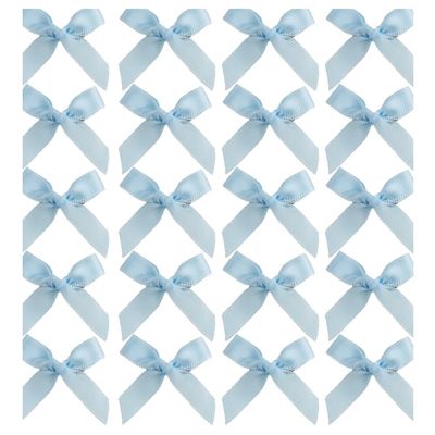 100 PCS Bow Hair Clips,1.57 Inch Small Hair Bow Clip for Crafts, Clothing Embellishment, Embroidery, DIY Decoration, Applique Arts, Stage, Concert, Christmas, Ballet Style (Light Blue)