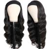 Fylora Headband Wig Human Hair Body Wave 14 Inch Headband Wigs for Black Women Brazilian Virgin Hair Wear and Go Glueless Wig None Lace Front Wigs for Beginners 150% Density Natural Black Color view 3