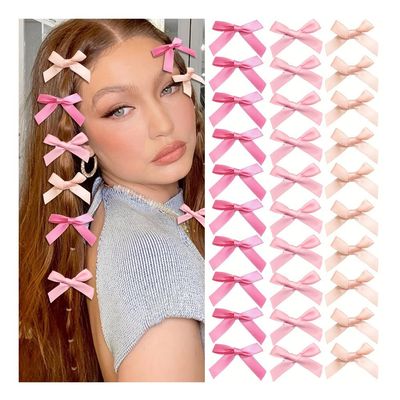 150 PCS Bow Hair Clips,1.57 Inch Small Hair Bow Clip for Crafts, Clothing Embellishment, Embroidery, DIY Decoration, Applique Arts, Stage, Concert, Christmas, Ballet Style (Color D)
