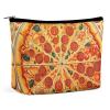 TKJMCSW A Full Pizza Cosmetic Bags for Women Men Waterproof Travel Toiletry Bag Large Capacity Makeup Bags PU Leather Cute Makeup Pouch Protable Travel Bag for Toiletries view 1