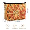 TKJMCSW A Full Pizza Cosmetic Bags for Women Men Waterproof Travel Toiletry Bag Large Capacity Makeup Bags PU Leather Cute Makeup Pouch Protable Travel Bag for Toiletries view 2