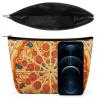 TKJMCSW A Full Pizza Cosmetic Bags for Women Men Waterproof Travel Toiletry Bag Large Capacity Makeup Bags PU Leather Cute Makeup Pouch Protable Travel Bag for Toiletries view 3