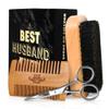 AXIARA Christmas Birthday Gifts for Husband - Beard Kit for Men Grooming and Care with Brush, Comb, Scissors & Storage Bag - Husband Birthday Gift Ideas, Gifts for Men, Christmas Stocking Stuffers view 1