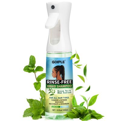 10 FL OZ Rinse-Free Shampoo for Braid, No Water Shampoo for Locs, Braids, Twists, Weaves, Dreadlock, Dry Spray for BuildUp, Odor, Itch & Flakes, No Residue, Chemical Free
