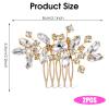 2Pcs Bridal Wedding Hair Comb Gold Rhinestone Hair Piece Sparkle Metal Crystal Hair Accessories for Bride Bridesmaids Women Girls view 2