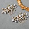 2Pcs Bridal Wedding Hair Comb Gold Rhinestone Hair Piece Sparkle Metal Crystal Hair Accessories for Bride Bridesmaids Women Girls view 4