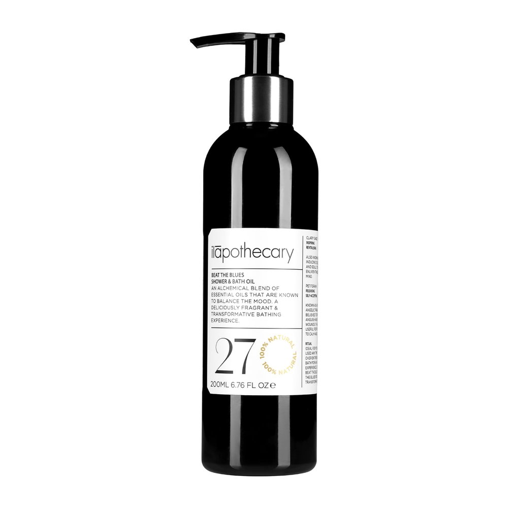 ilapothecary Beat The Blues Shower and Bath Oil - Essential Oils Shower Oil - Hydrates and Nourishes Your Skin - Vegan and Nut Free - 6.76 oz