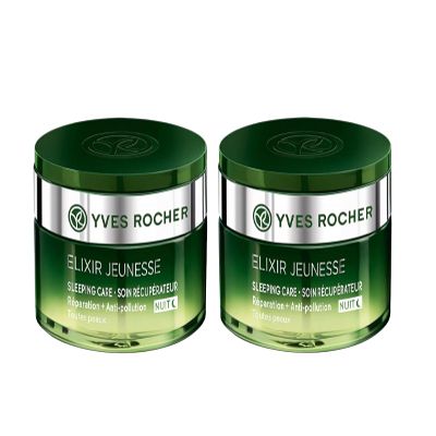 Yves Rocher Elixir Jeunesse Sleeping Care Repair Anti-pollution Night Cream All skin Types Set of 2-50 ml./1.7 fl.oz.
