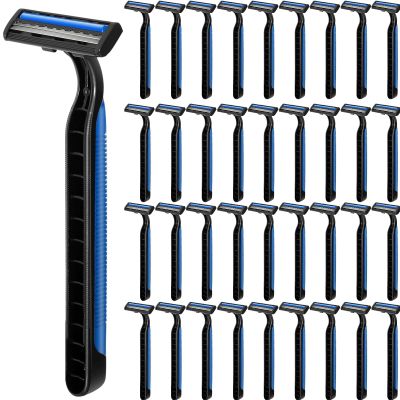 Clothsport 240 Pack Disposable Twin Blade Razors Individually Wrapped, Clear Safety Cap Multipurpose Portable Shave Razor for Man Woman Bathing Hotel Travel Blue)