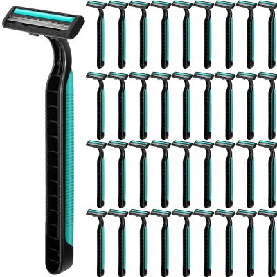 Clothsport 240 Pack Disposable Twin Blade Razors Individually Wrapped, Clear Safety Cap Multipurpose Portable Shave Razor for Man Woman Bathing Hotel Travel (Green)