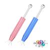 Bewudy 2 Pcs Piercing Ball Grabber Tool, 4-Claw Pick Up Piercing Tools for Changing Jewelry, Claw Tweezers Piercing Tool for Small Parts Pickup (Pink and Blue) view 1