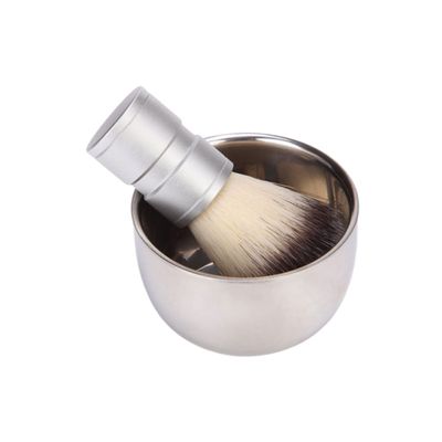 Ipetboom Professional Beard Brush Set Shaving Bowl Set High-grade Bristles Stainless Steel Home Salon Use