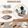 10PCS Matte Flower Hair Clips for Women - Non-Slip Lay Down Claw Clips for Thin/Thick/Curly Hair, Strong Hold for Work & Sports-3 Styles view 2