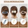 10PCS Matte Flower Hair Clips for Women - Non-Slip Lay Down Claw Clips for Thin/Thick/Curly Hair, Strong Hold for Work & Sports-3 Styles view 4