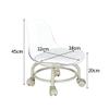 EAZBRIDGE Rolling Stool with Backrest for Salon Office Kitchen Garage Makeup Cleaning Multipurpose Seat Short Stool on Wheels view 3