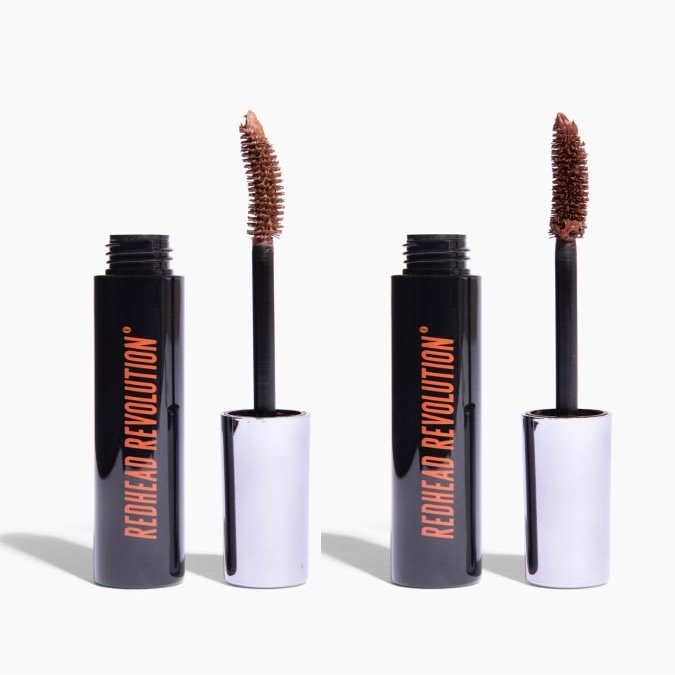 Redhead Revolution's Vegan Gingerlash Mascara Bundle - Light Brown and Auburn Mascara for Redheads & Blondes (Genuine Ginger and Honest Auburn)