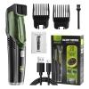 Electric Hair Clipper with Automatic Hair Suction, Professional Vacuum Beard Shaver for Men - Mustache Trimmer Barber Starter Kit, IPX6 Waterproof Rechargeable 2-in-1 Mens Compact Travel Razor (Green) view 1