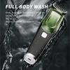 Electric Hair Clipper with Automatic Hair Suction, Professional Vacuum Beard Shaver for Men - Mustache Trimmer Barber Starter Kit, IPX6 Waterproof Rechargeable 2-in-1 Mens Compact Travel Razor (Green) view 3