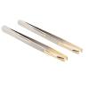 2pcs Eyebrow Tweezers for Women & Men - Precision Slant Tweezers for Ingrown Hair, Facial Hair, and Eyebrows - Stainless Steel Beauty Tools for Grooming, Plucking, and Makeup view 1