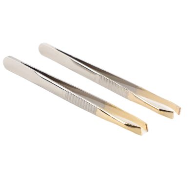 2 x Eyebrow Tweezers for Men and Women - Precision Screening Tweezers for Ingrown Hair, Facial Hair and Eyebrows - Stainless Steel - Beauty Tools for