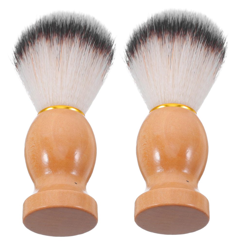 Baluue 2pcs Beard Brush Shaving Brush Gentle Soft Bristle Men's for Wet Shaving and Facial Cleaning