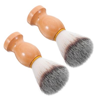 CALLARON 2pcs Beard Brush Shaving Brush Men's Soft Bristles for Gentle Cleaning and Massage