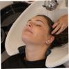 SHERCHPRY 2pcs Hair Wash Sink Neck Rest Cushion Shampoo Bowl Pillow for Salon Spa Ergonomic Crescent Shape Neck Pillow for Hair Wash Basin view 4