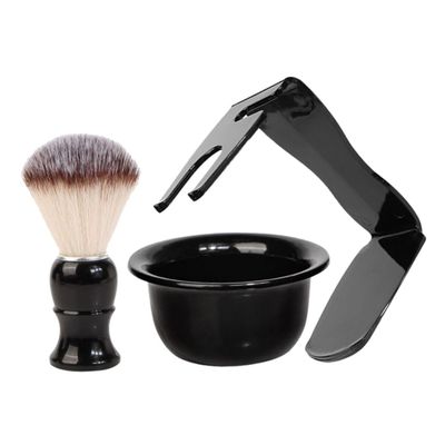 NIYANGLE 1set Beard Grooming Kit Set Shaving Brush Foaming Bowl and Stand for Men Beard Care Tools for Deep Cleansing and Expert Grooming Travel