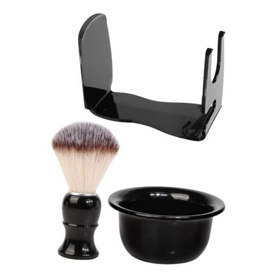 DEARMAMY 1set Men Beard Grooming Kit Beard Brush Shaving Bowl Professional Shaving Home Travel Gentle