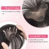 S-noilite Real Human Hair Topper with Bangs 3603D Cover Hair Toppers for Women with Wispy Bang Natural Black Clip on Bangs for Daily Wear view 3