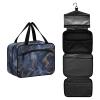 Abstract Blue and Gold Marble Pattern hanging toiletry bags for traveling with hook, designer essentials kit bag for men for accessories must haves gym estuche para brochas maquillaje M view 2