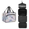 Abstract Mushrooms Digital Illustration Blue Pink White hanging bags for traveling women with hook, designer unisex toiletry bag hanging for travel must haves toilet cartera para maquillaje M view 2