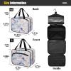 Abstract Mushrooms Digital Illustration Blue Pink White hanging bags for traveling women with hook, designer unisex toiletry bag hanging for travel must haves toilet cartera para maquillaje M view 3