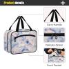 Abstract Mushrooms Digital Illustration Blue Pink White hanging bags for traveling women with hook, designer unisex toiletry bag hanging for travel must haves toilet cartera para maquillaje M view 4
