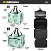 Abstract Watercolor Mint Green Cream White hanging travel size toiletries kit with hook, designer compact toiletry kit for travel essentials traveling estuche para maquillaje M view 3