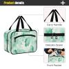 Abstract Watercolor Mint Green Cream White hanging travel size toiletries kit with hook, designer compact toiletry kit for travel essentials traveling estuche para maquillaje M view 4
