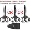 Eyebrow & Rounded Tips Nose Hair Scissors with Carrying Pouch for Men Women,Stainless Steel Small Scissors for Grooming Brow, Beard, Mustache, Eyelashes, Ear Hair,Hair Cutting (Black) view 2